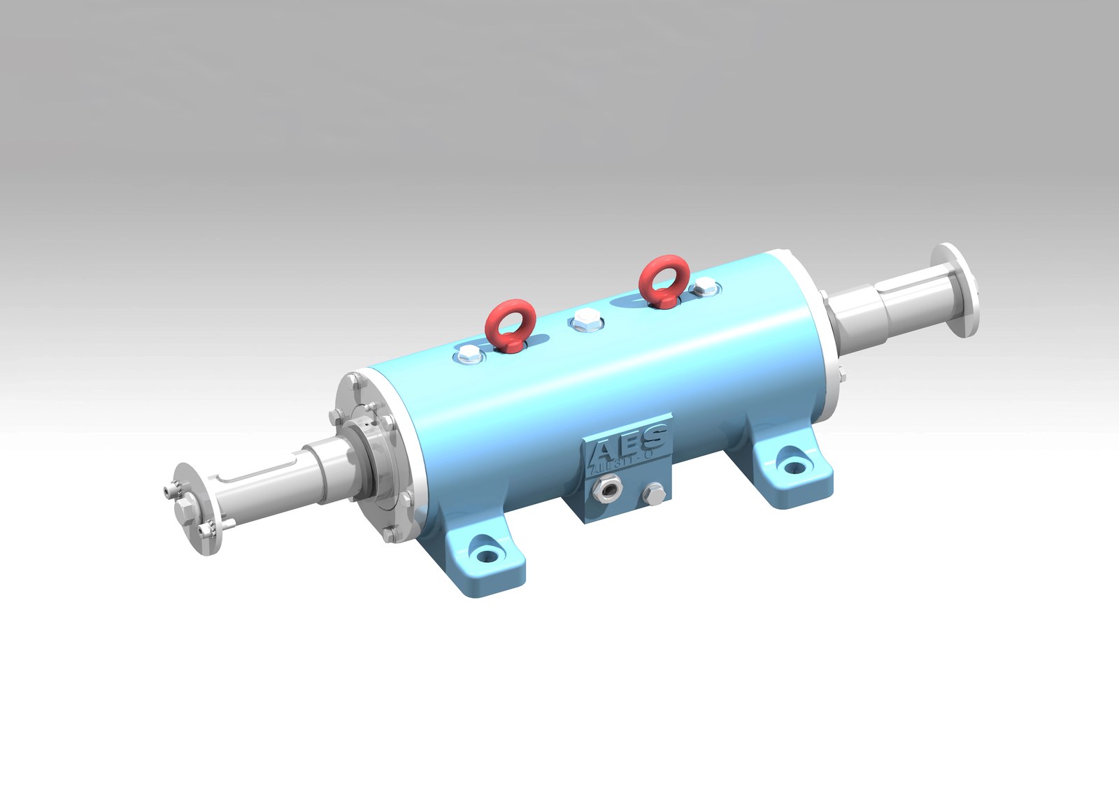 Mô hình 3D gối đỡ trục monoblock AES cho quạt công nghiệp