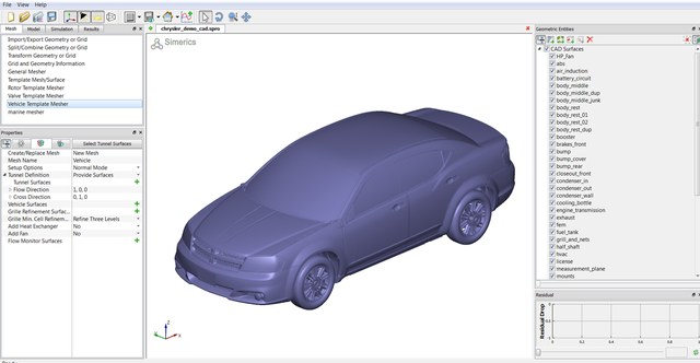 Mẫu dựng mô hình cả xe từ CAD gốc trong Simerics-MP+