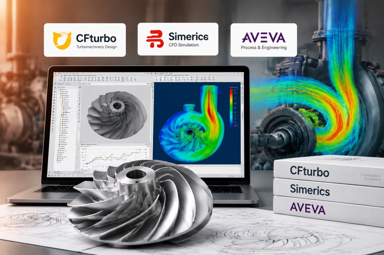 Hệ sinh thái phần mềm kỹ thuật AES — CFturbo, Simerics & AVEVA cho thiết kế và mô phỏng máy thủy khí